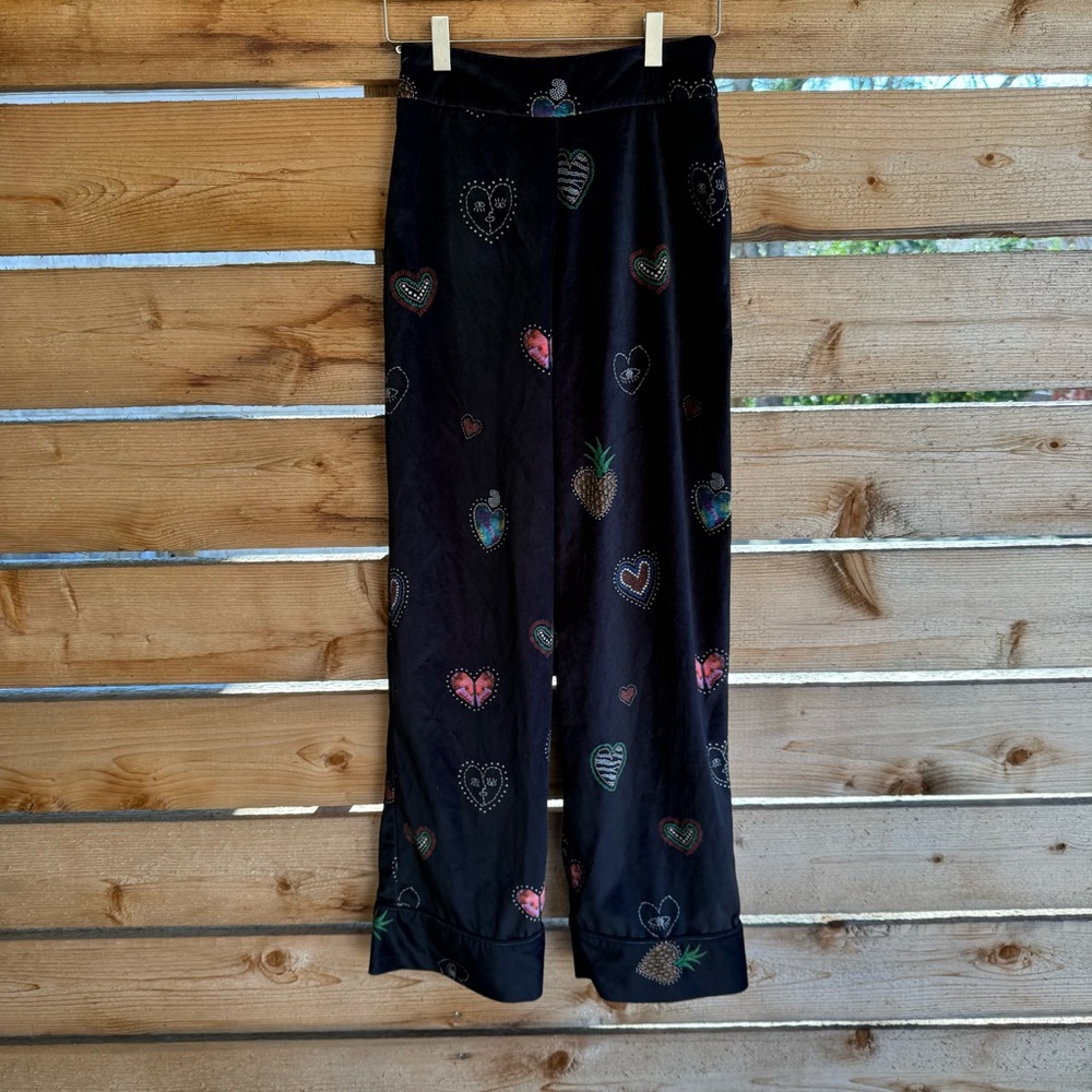 Farm Rio wide leg heart pants | XS